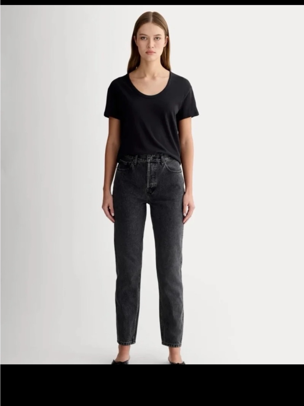 Everlane THE ’90S CHEEKY JEAN in Washed Black Organic Cotton size 28